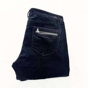 Club Monaco Black Corduroy Style Denim Jeans Zip Back Pocket Detail Size 6